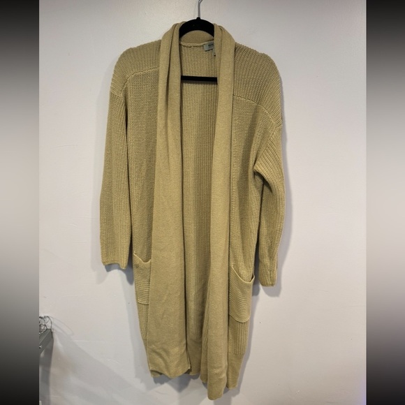 Kenneth Cole Reaction tan long knit cardigan - Picture 1 of 3